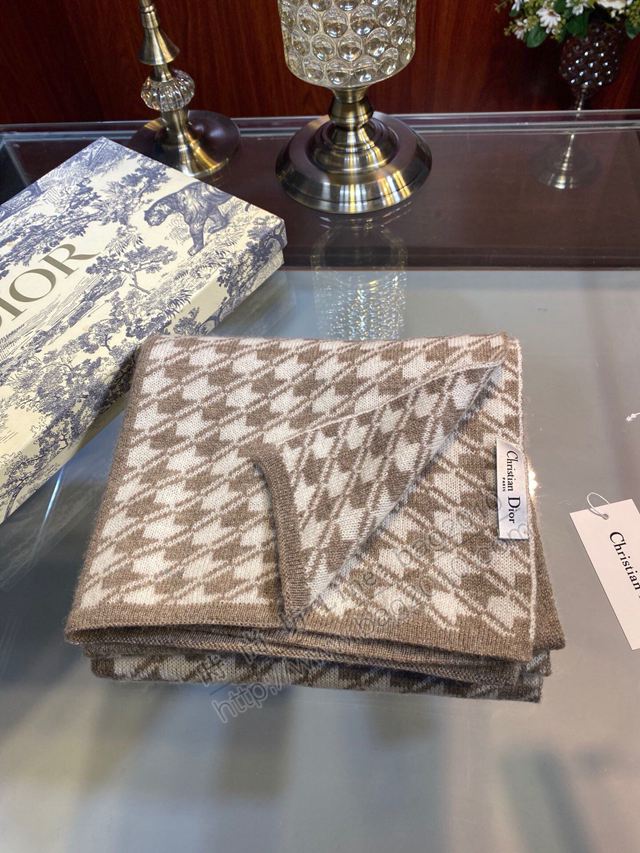 Dior圍巾 千鳥格秋冬必備時尚元素單品 迪奧羊絨交織女圍巾  llwj6733
